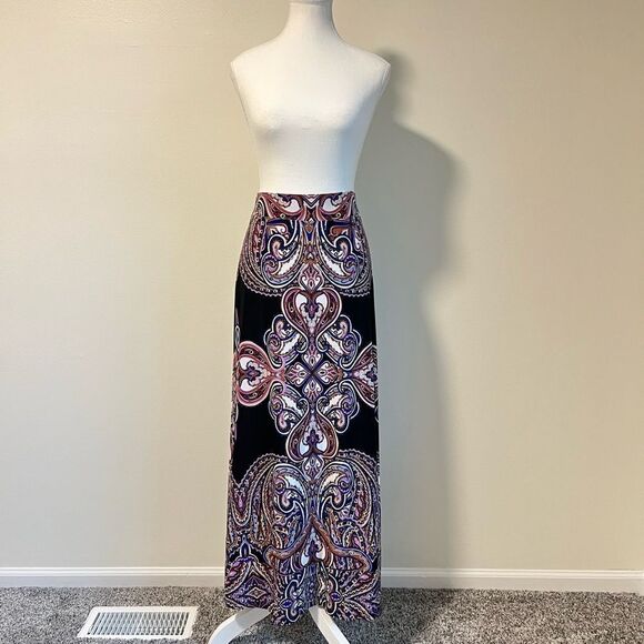 INC International Concepts Paisley Maxi Skirt Size Large Stretchy - Picture 6 of 6